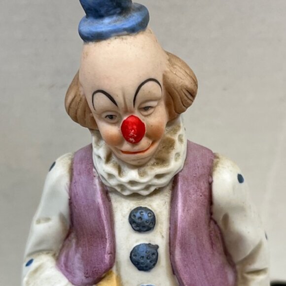VTG Ceramic Circus Clown w/2 Heads/Masks at Shoes Figurine Decor 7.5" Tall - Picture 3 of 15